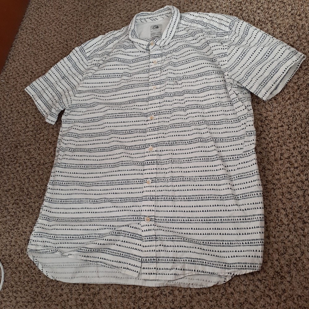 Mens quicksilver white and blue button down